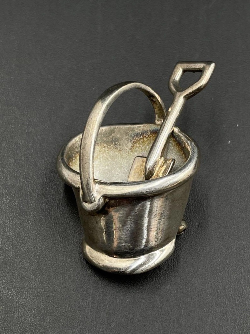 Tiffany Silver Bucket & Shovel Lapel Pin